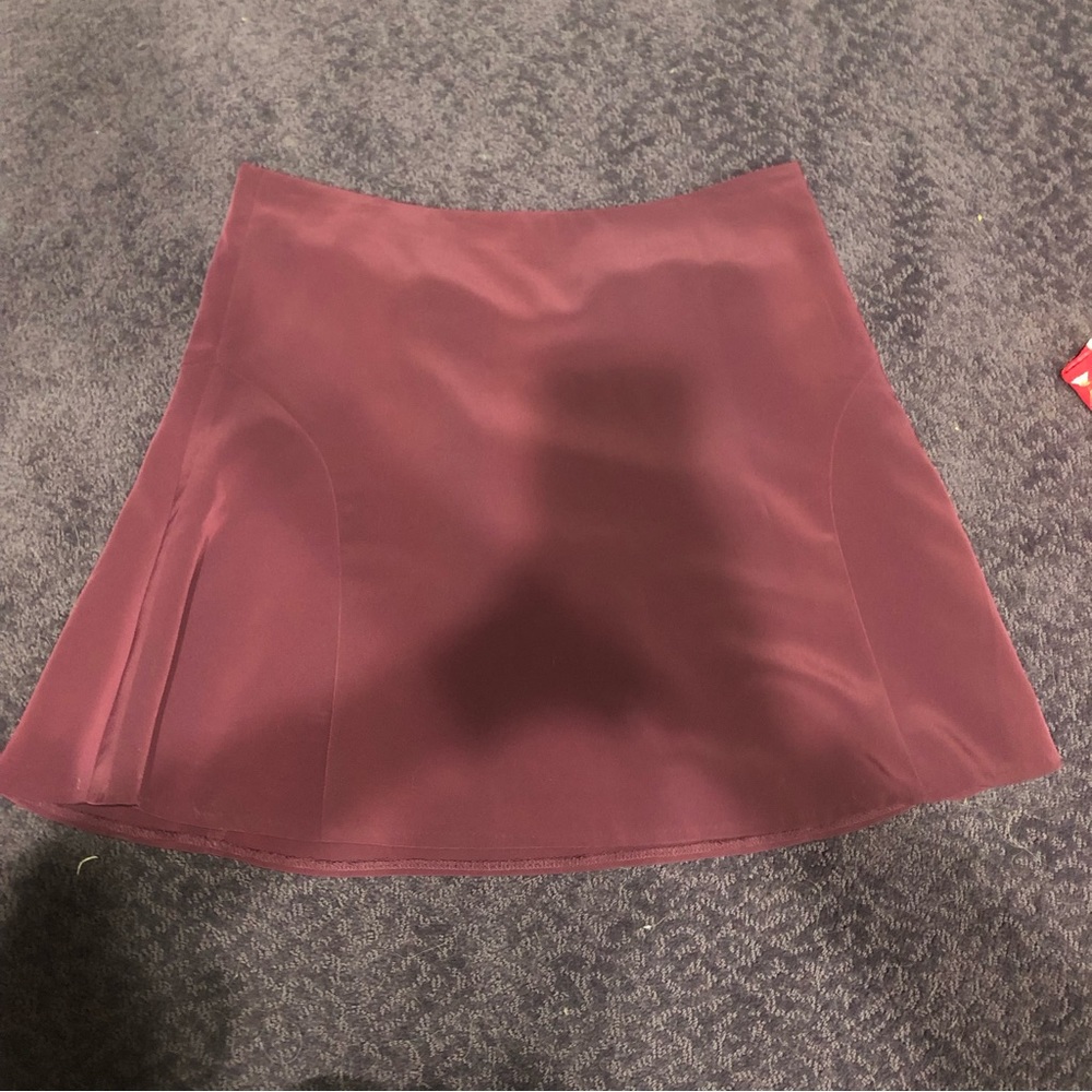 Maroon skirt silky material